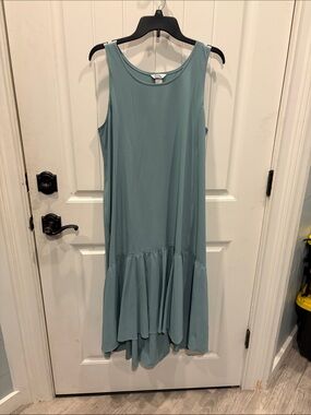 Eddie Bauer Sleeveless Ruffle-Hem Maxi Dress in Sage